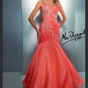 Orange one strap mermaid prom dress
